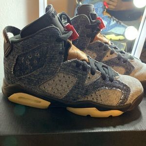 Air Jordan 6 (GS) Washed denim/Black-Sail